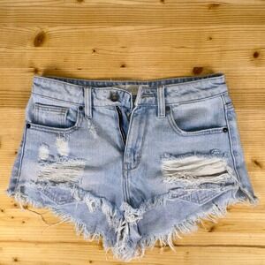 Hidden Jeans Distressed‎ High Rise Denim Shorts Size Small Festival Y2K Grunge